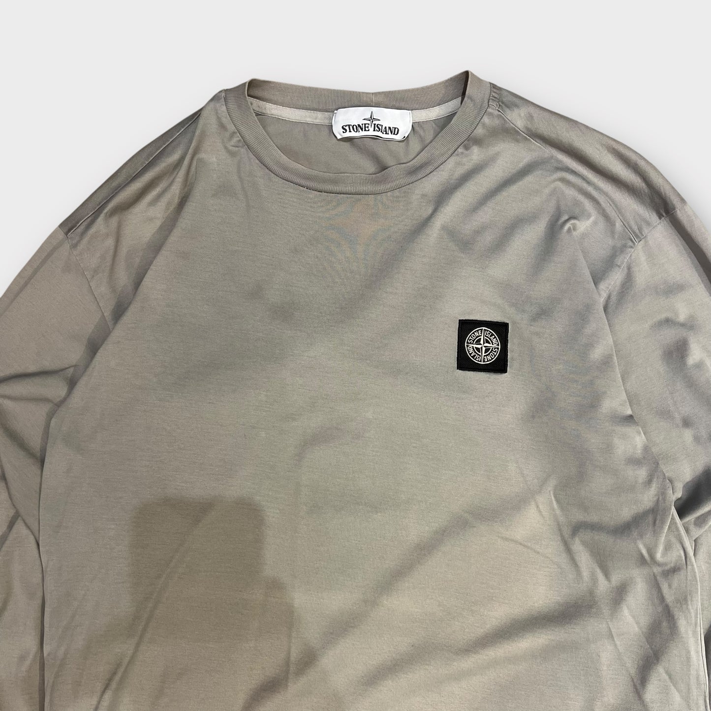 T-Shirt Stone Island Gris Manche Longue - M