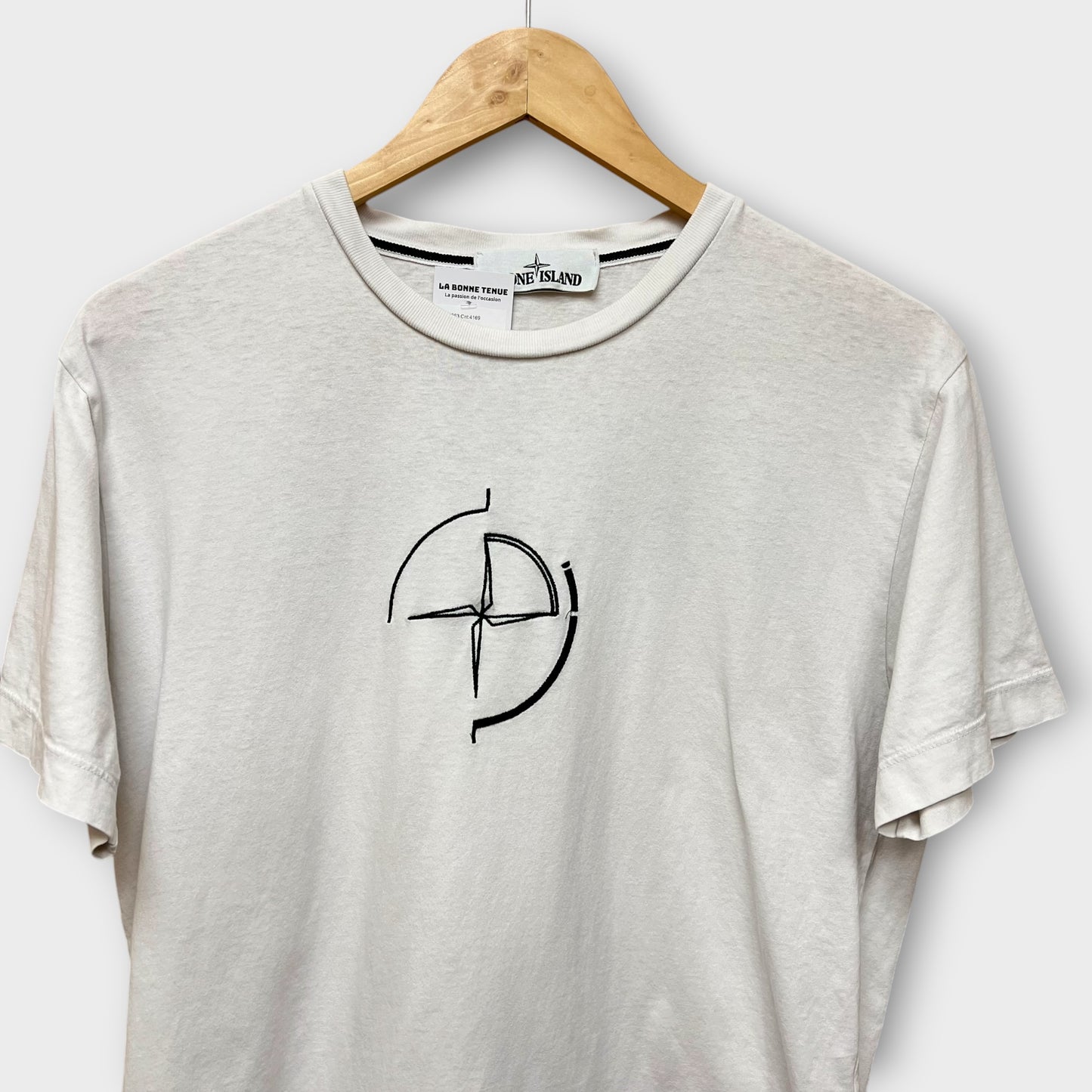 T-shirt Stone Island blanc (Certilogo coupé) - M