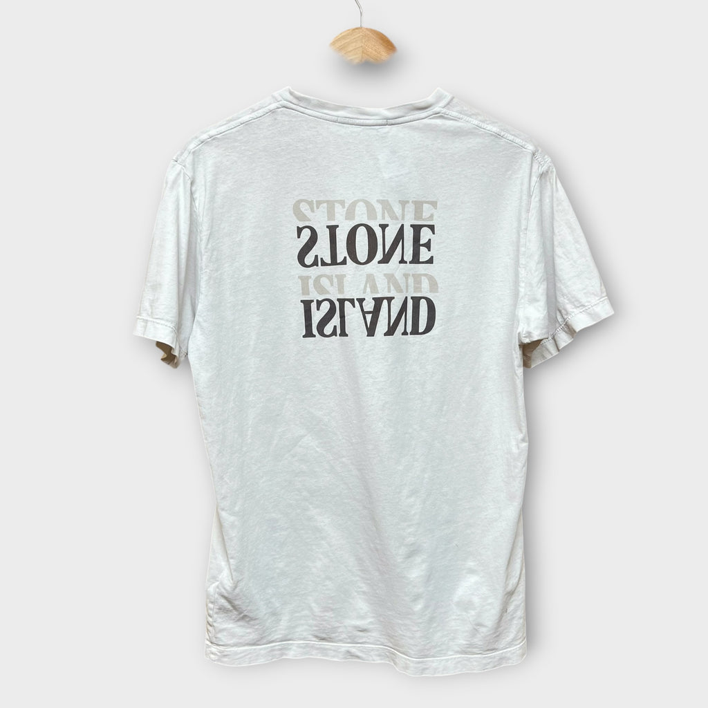 T-shirt Stone Island blanc (certilogo coupé) - M