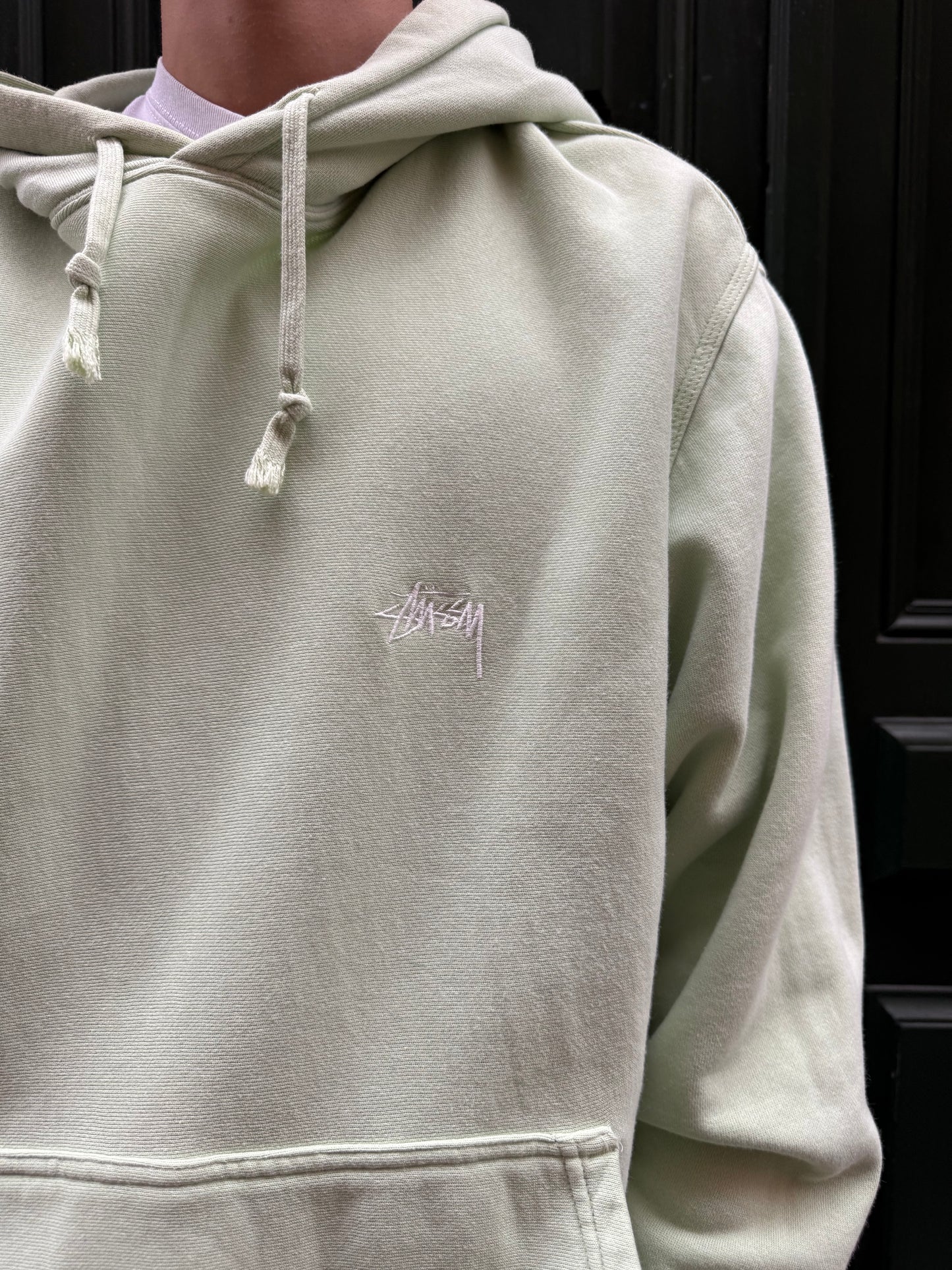 Hoodie Stussy vert clair brodé - M