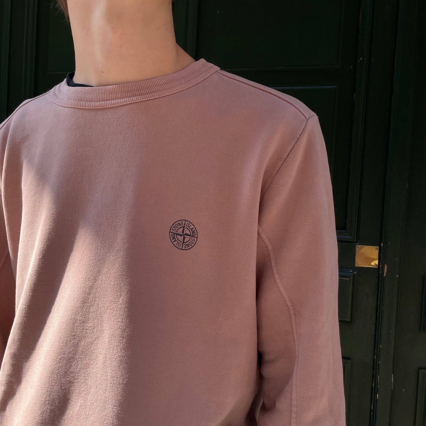 Stone Island pink logo sweatshirt front / back - L