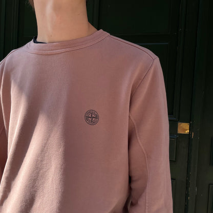 Sweat Stone Island rose logo devant / derrière - L