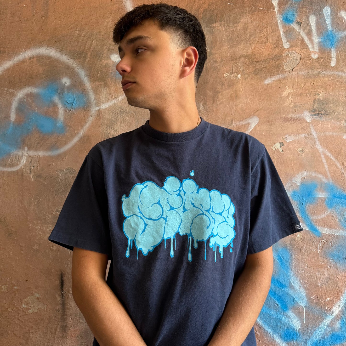 t-shirt stussy navy - L