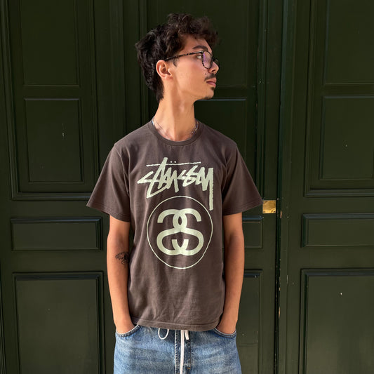 T-shirt Stussy S Logo marron - S