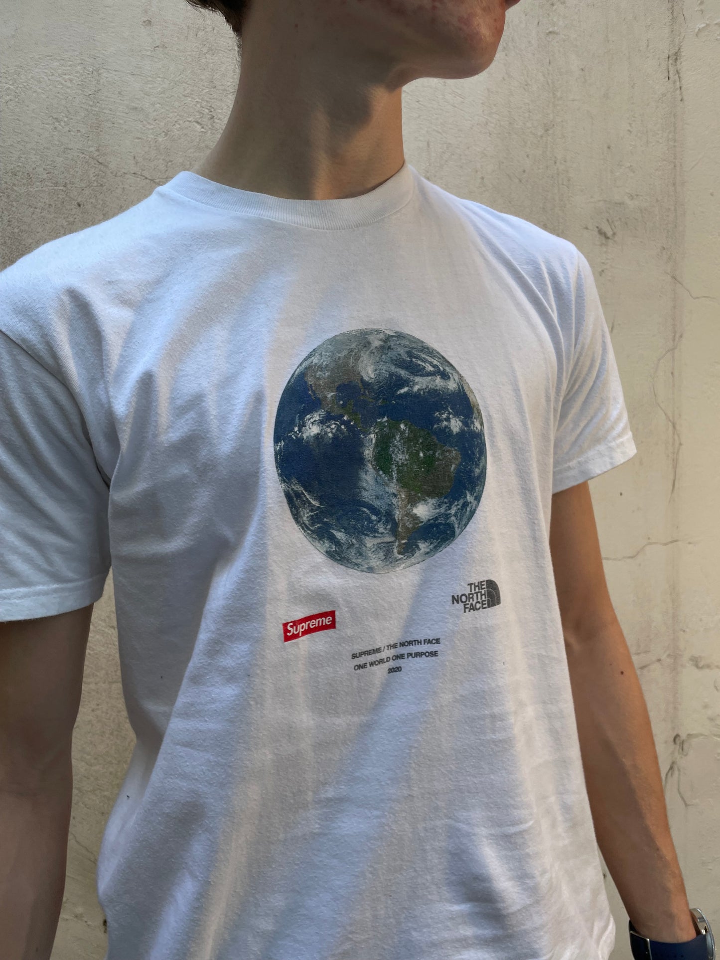 T-shirt Supreme x The North Face One World blanc - M