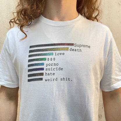 T-shirt Surpeme Chart blanc - M