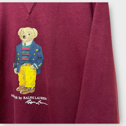 Sweat Ralph Lauren Bear Bordeaux - XL