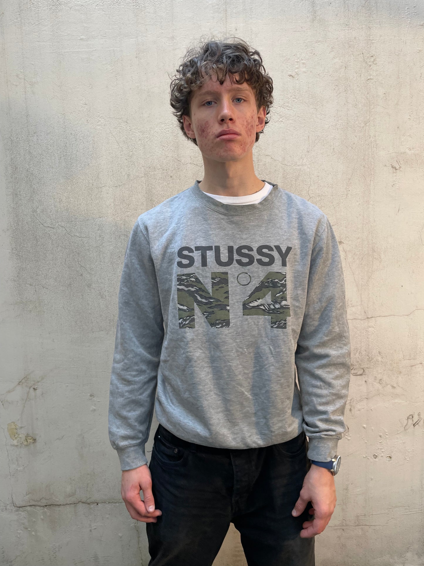 Sweat Stussy N°4 Gris - L