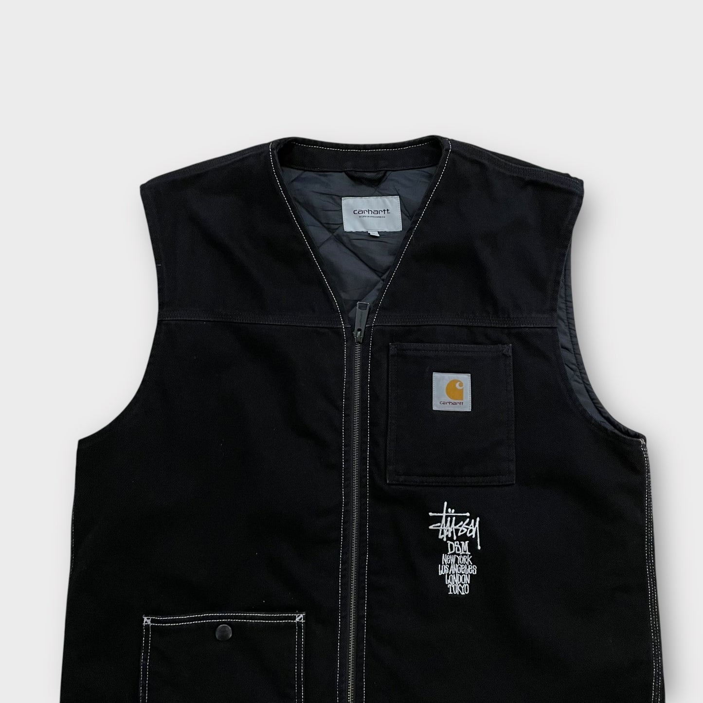 Veste Carhartt x Stussy sans manche noir - L