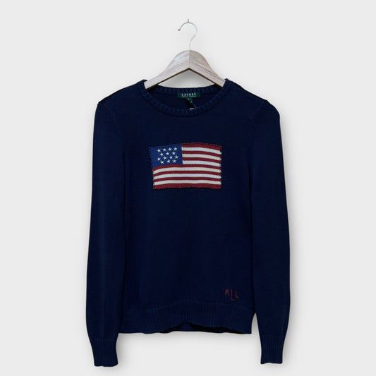 Pull Flag Ralph Lauren bleu - S Femme