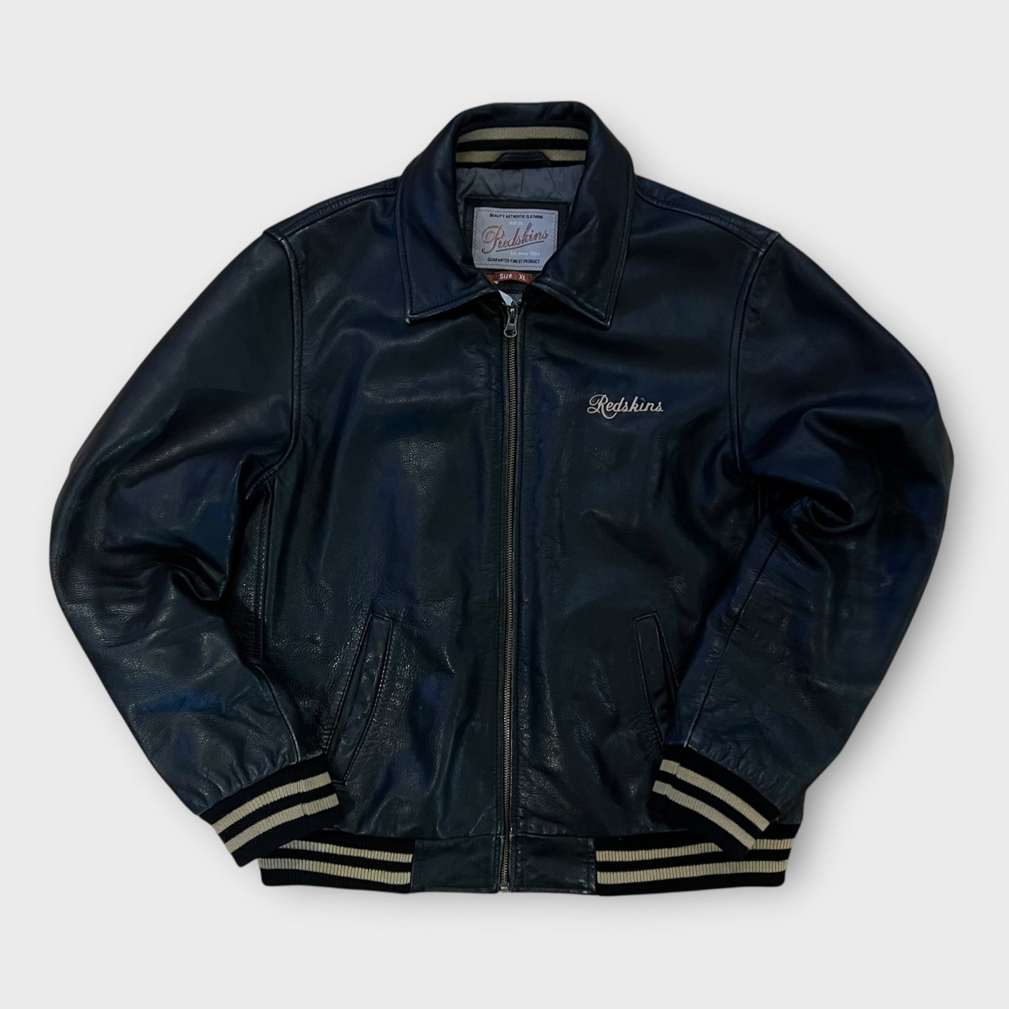 Veste Cuir Redskins bomber noir (trou intérieur) - XL