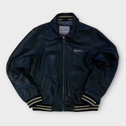 Veste Cuir Redskins bomber noir (trou intérieur) - XL