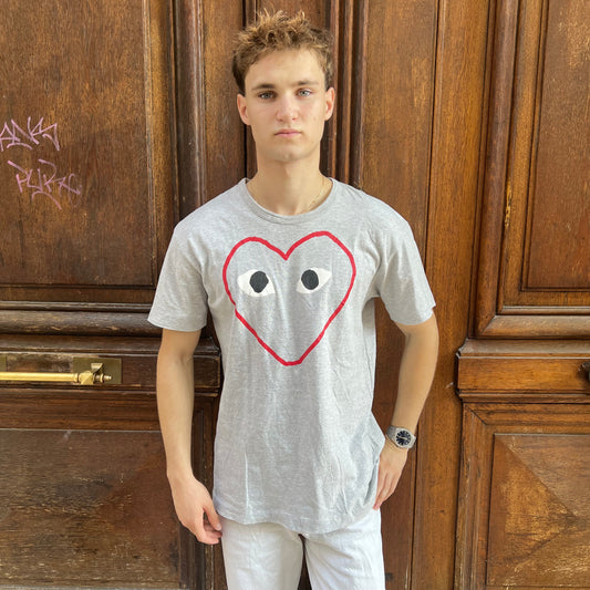 T-shirt Comme Des Garçons Gris Big Coeur - XL