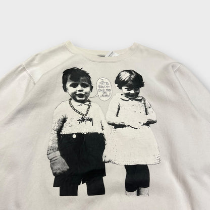 Sweat Stussy Blanc "Love Rock" - L