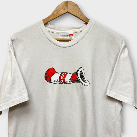 T-shirt Supreme blanc Cat in the Hat - L