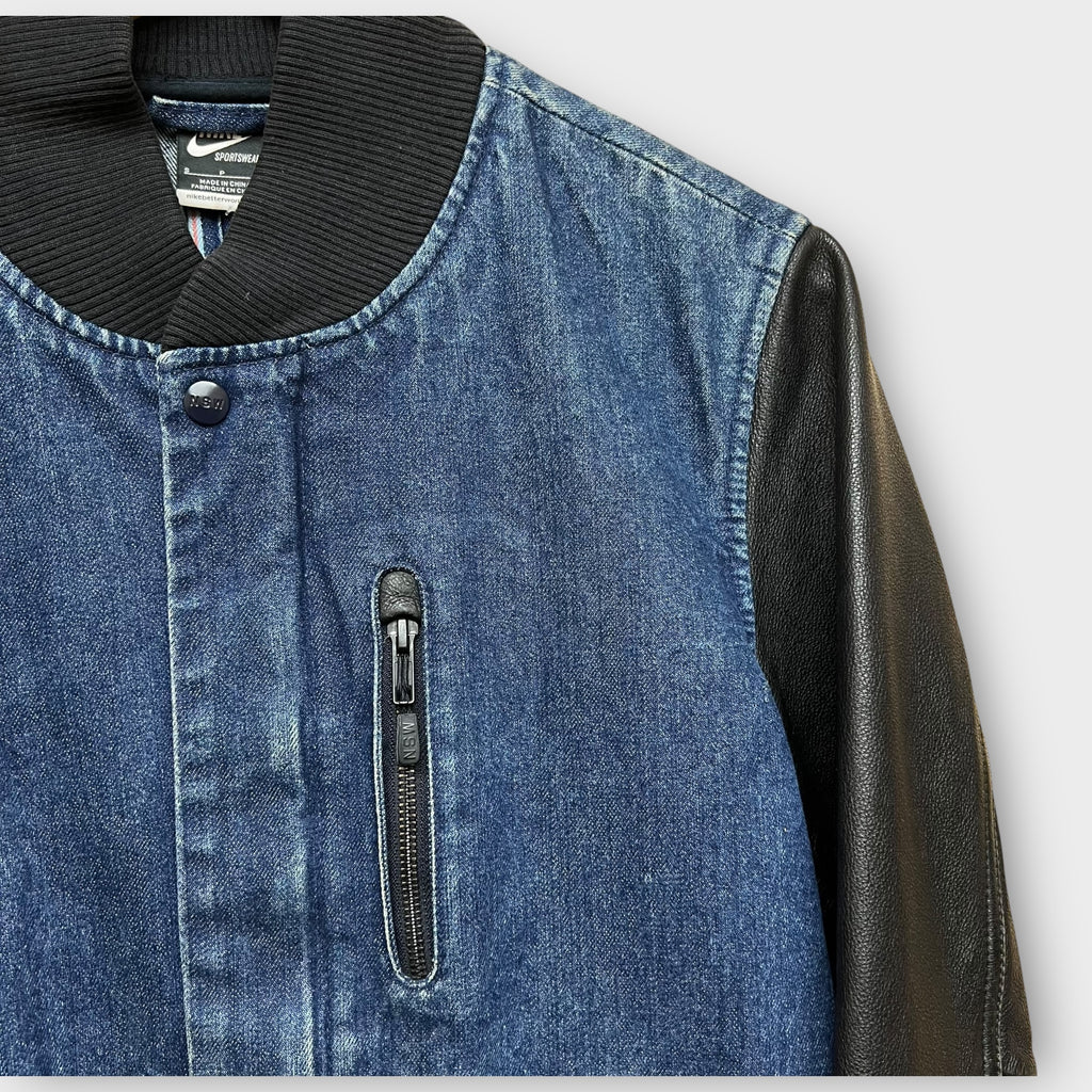 Nike NSW Selvedge Denim Leather Jacket - S