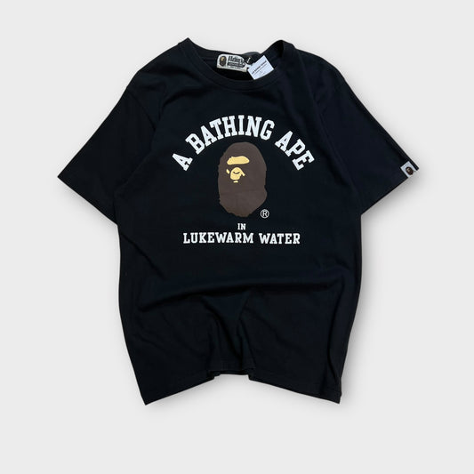 T-shirt Bape College Logo In Lukewarm Water Noir - M
