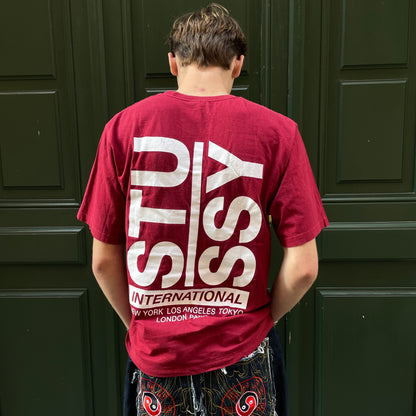 Stussy international red t-shirt - M