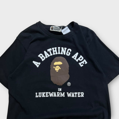 T-shirt Bape College Logo In Lukewarm Water Noir - M