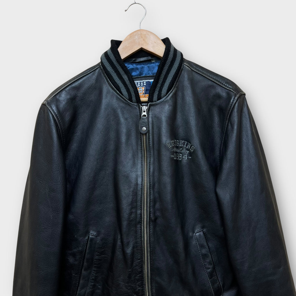 Bomber Redskins en cuir noir - L