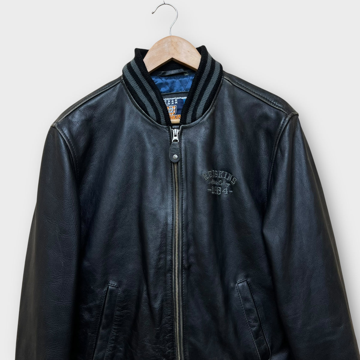 Bomber Redskins en cuir noir - L