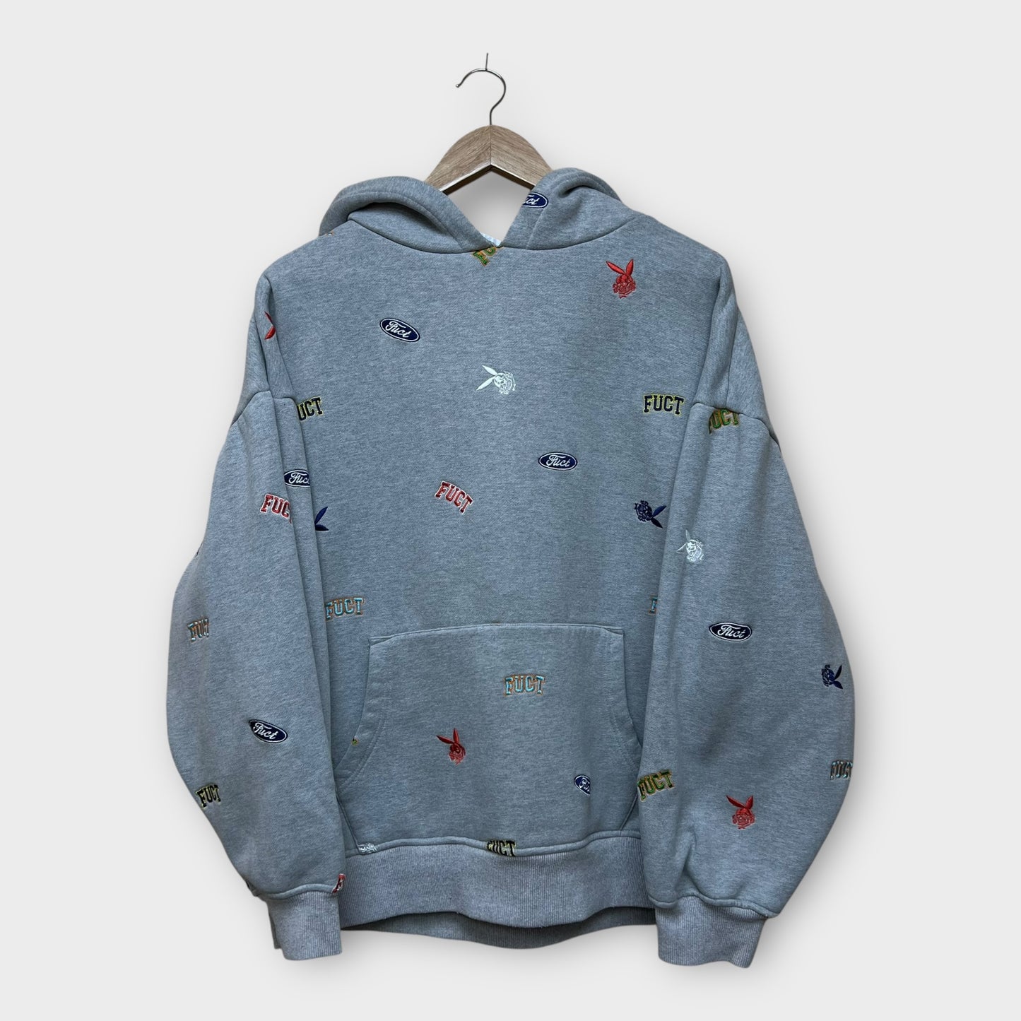 Hoodie épais fuct gris multi logo - XL