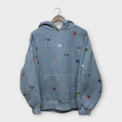 Hoodie épais fuct gris multi logo - XL