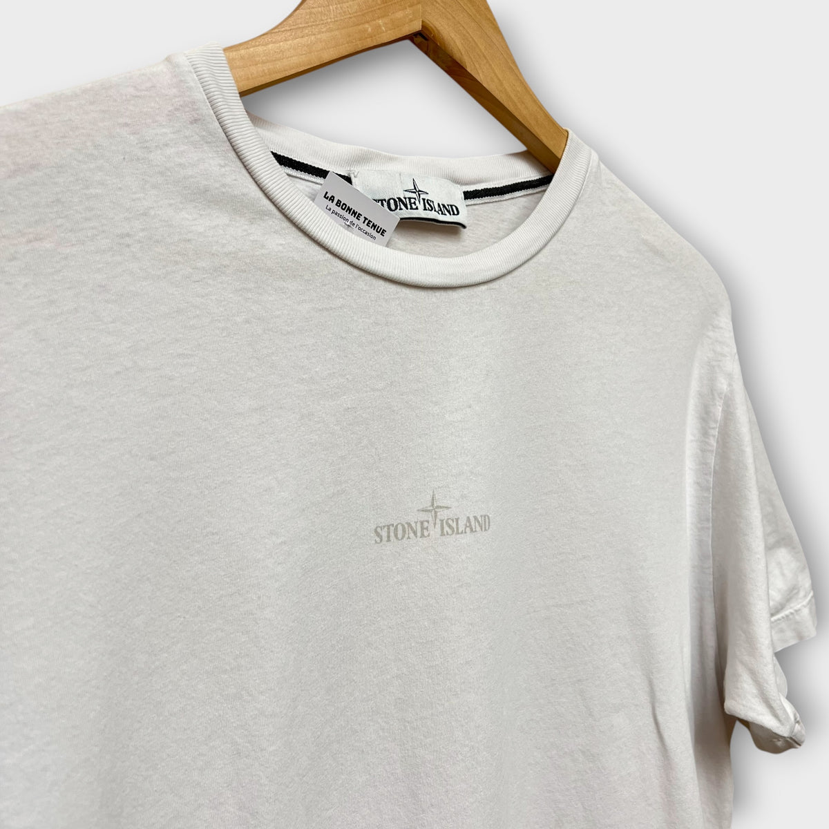 T-shirt Stone Island blanc (certilogo coupé) - M