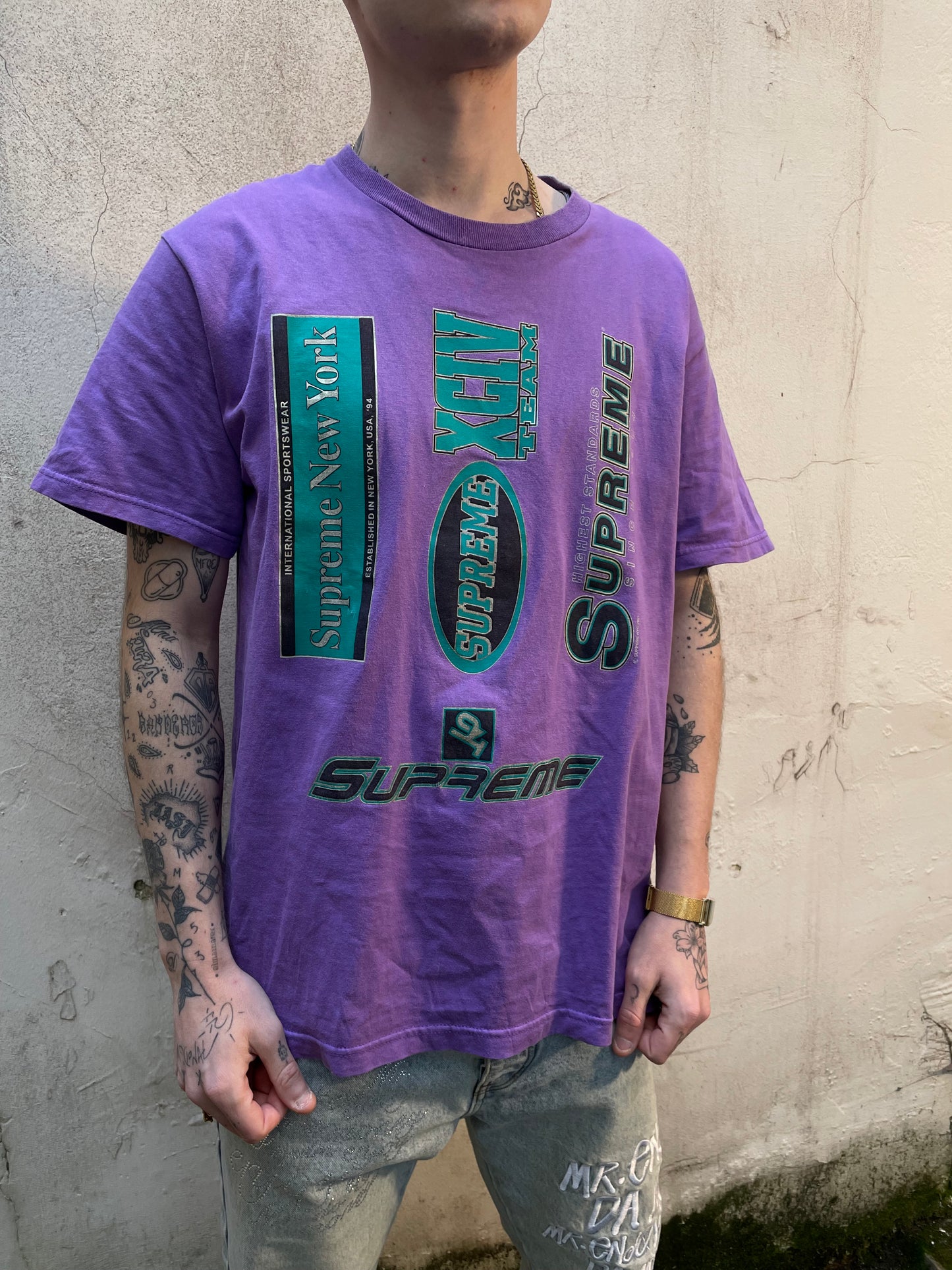 T-shirt Supreme Multi Logo violet - M