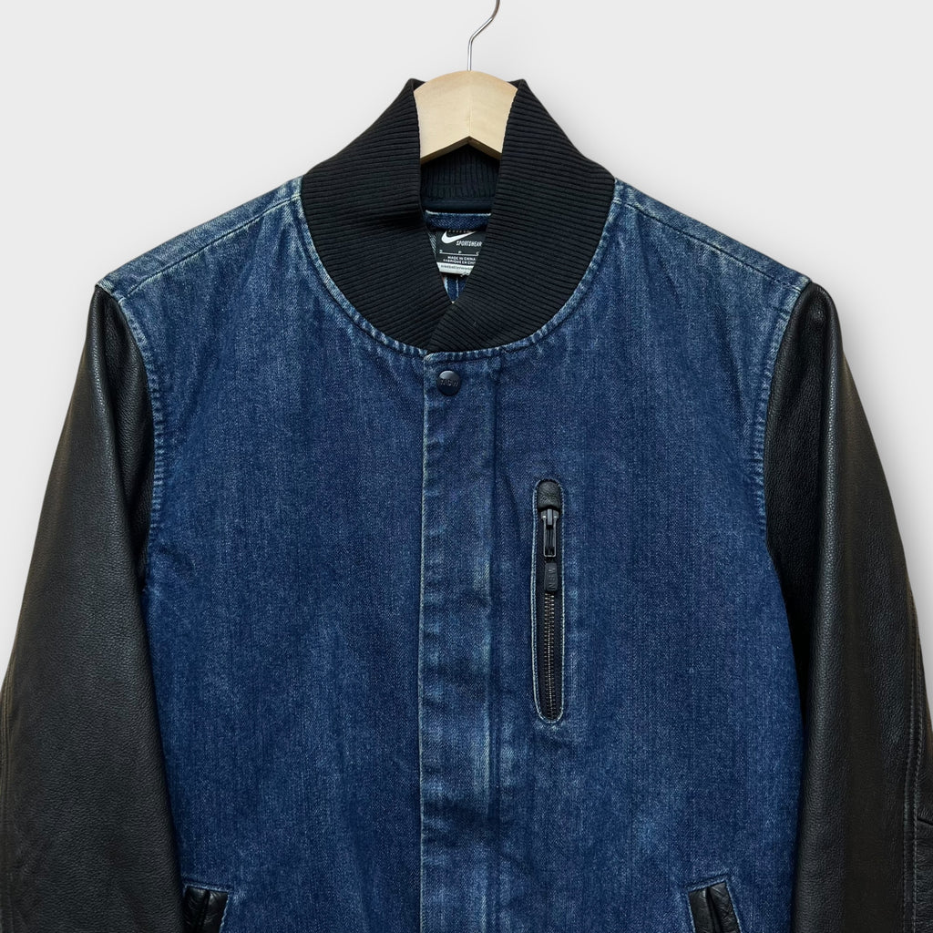Nike NSW Selvedge Denim Leather Jacket - S