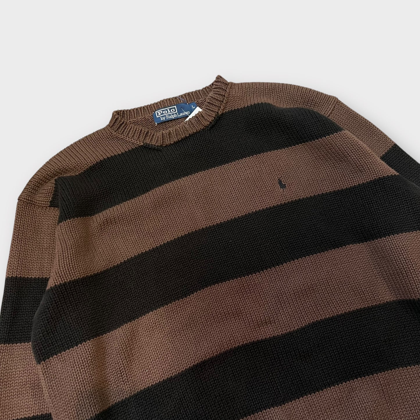 Pull Ralph Lauren Rayé marron / Noir - L