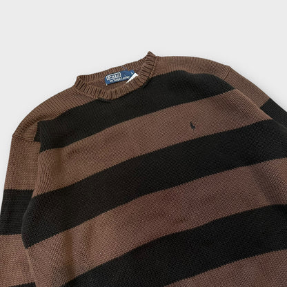 Pull Ralph Lauren Rayé marron / Noir - L