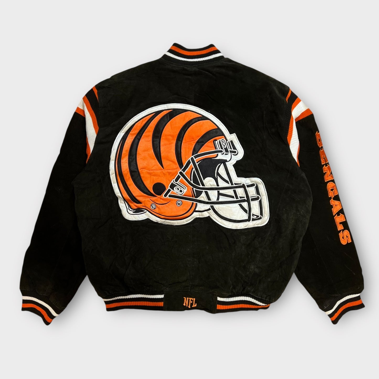 Veste Bombers Daim Vintage Des Cincinnati Bengals - L