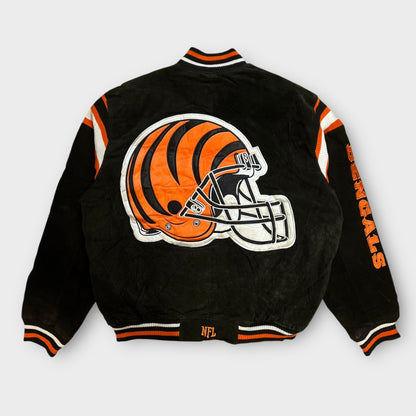 Veste Bombers Daim Vintage Des Cincinnati Bengals - L