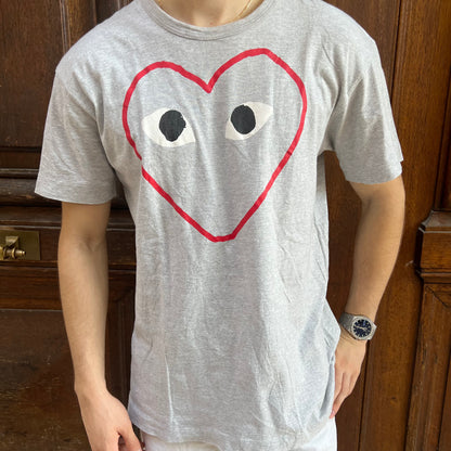 T-shirt Comme Des Garçons Gris Big Coeur - XL