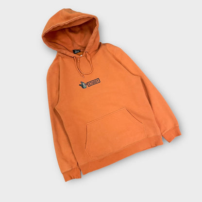 Hoodie Stussy butterfly brodé orange - S