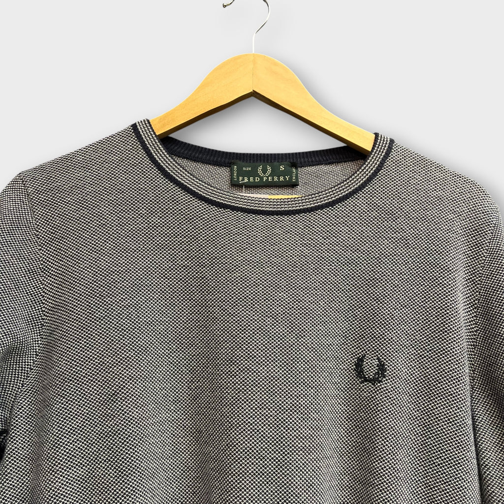Sweat Fred Perry blanc bleu - S