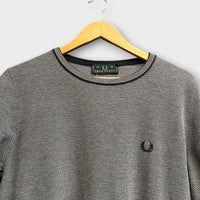 Sweat Fred Perry blanc bleu - S
