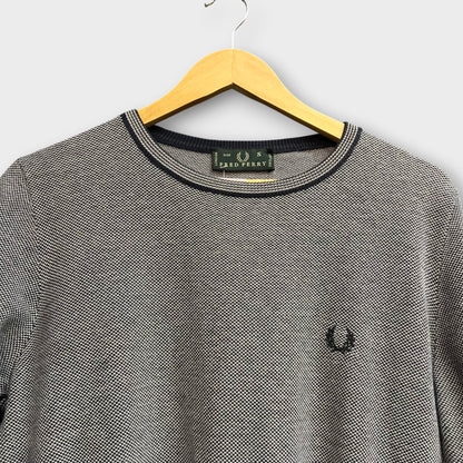 Sweat Fred Perry blanc bleu - S