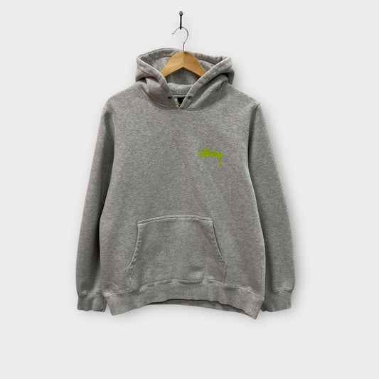 Hoodie Stussy gris basic logo vert - L