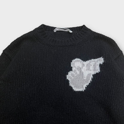 Pull OFF White Laine Noir - S