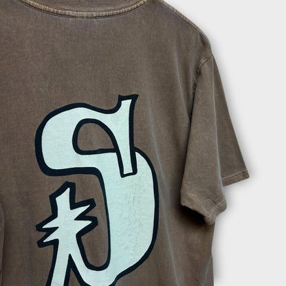 T-shirt Stussy Dyed marron - M