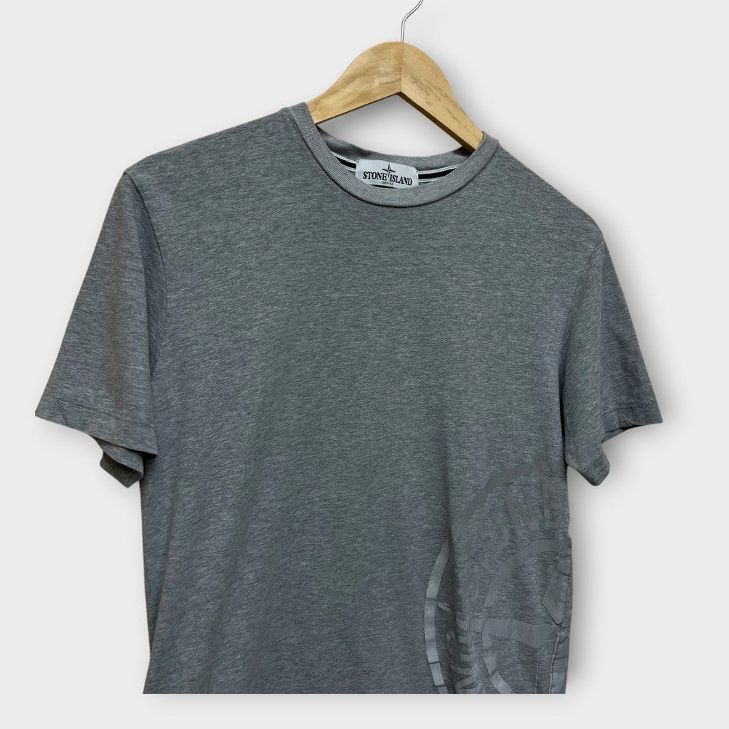 T-shirt Stone Island gris (certilogo coupé) - S