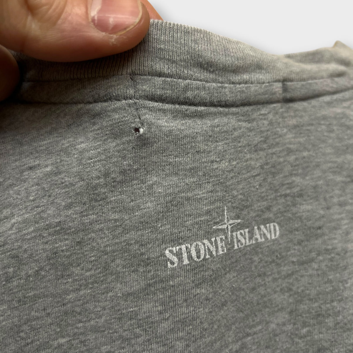 T-shirt Stone Island gris (certilogo coupé) - S