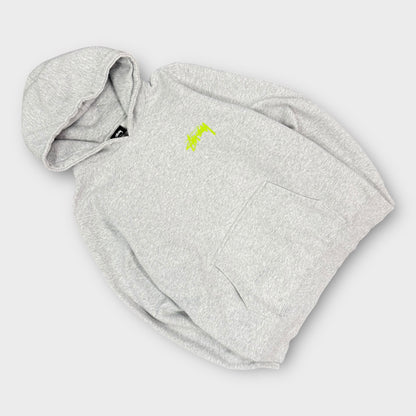 Hoodie Stussy gris basic logo vert - L