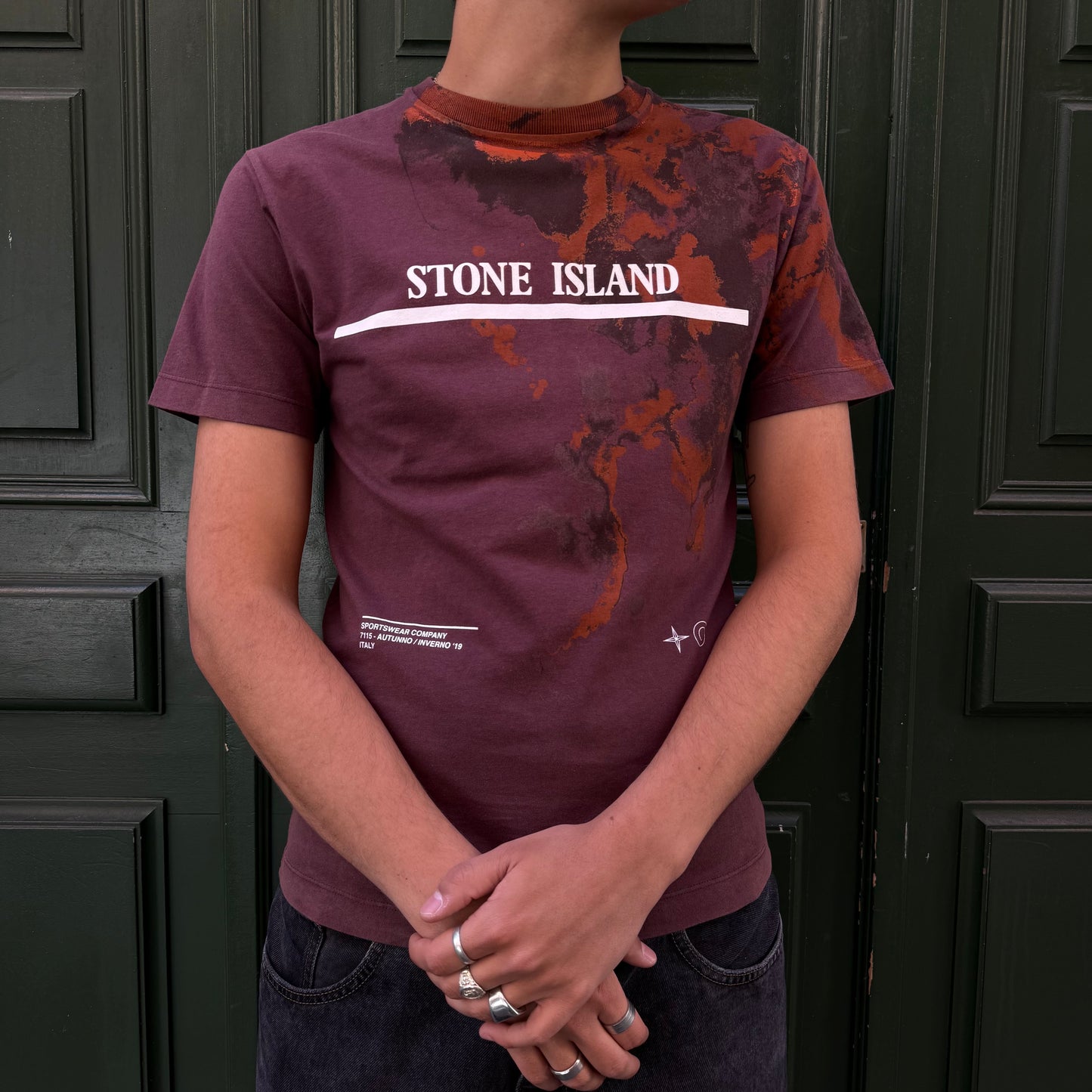 T-shirt Stone Island orange Dye - S