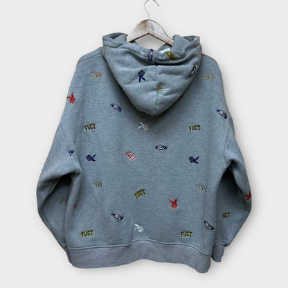 Hoodie épais fuct gris multi logo - XL