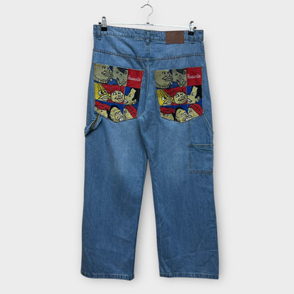 Hip Hop Baggy Jeans brodé - FR46