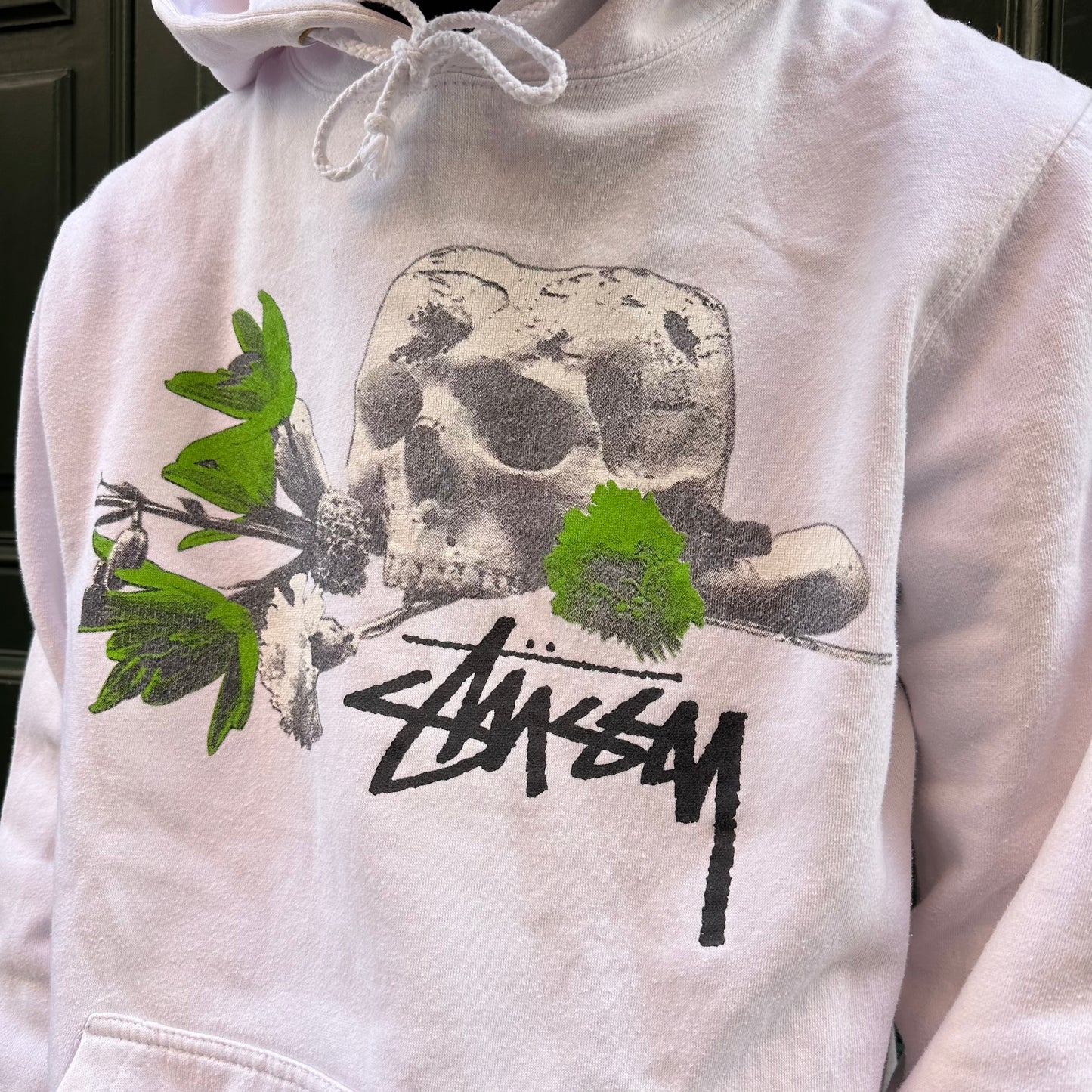 Hoodie Stussy blanc "Skull" - L