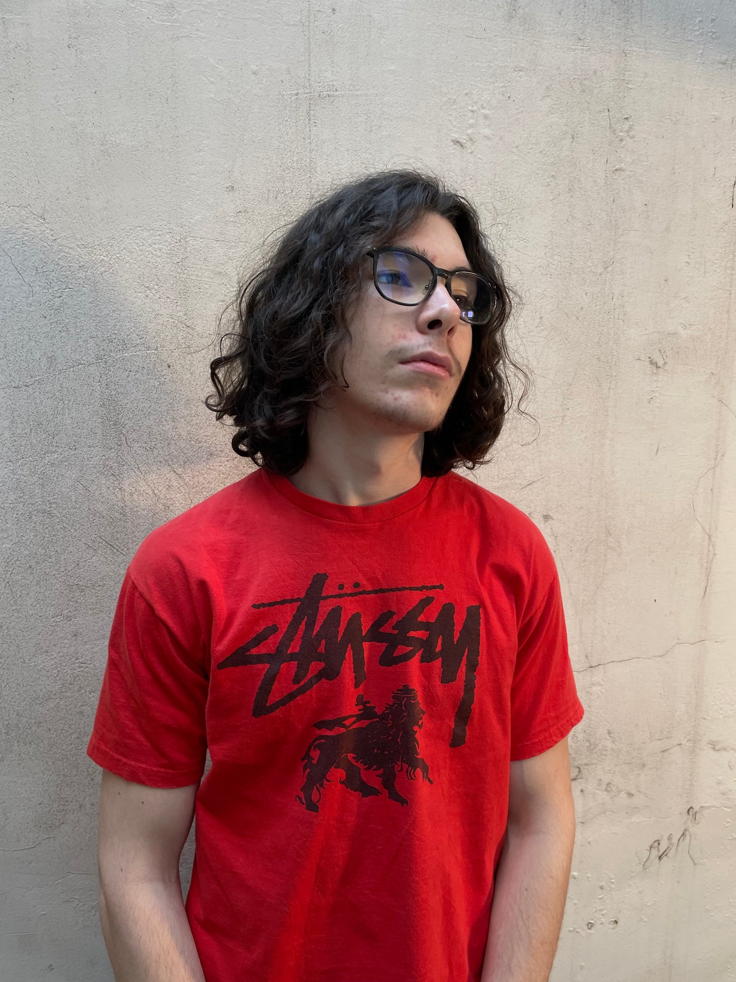 T-shirt Stussy vintage 00's rouge - L